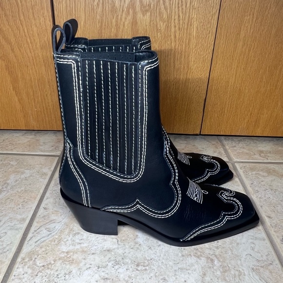 Loeffler Randall Agnes Western Leather Ankle Boots - Picture 6 of 12